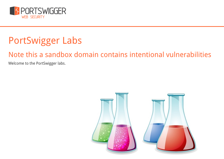 PortSwigger Labsのホームページ
